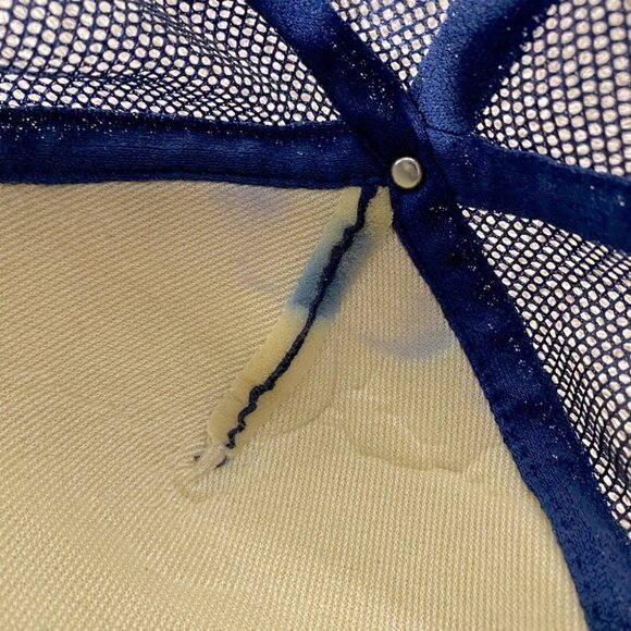 Vintage Navy Blue Loomis Snap Back Mesh Back Trucker Style Hat - Picture 11 of 13